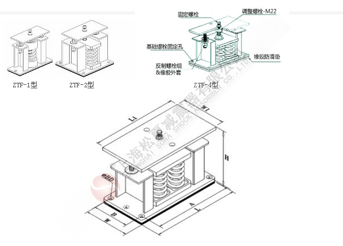 ZTF型可調(diào)式彈簧減震器結(jié)構(gòu)圖